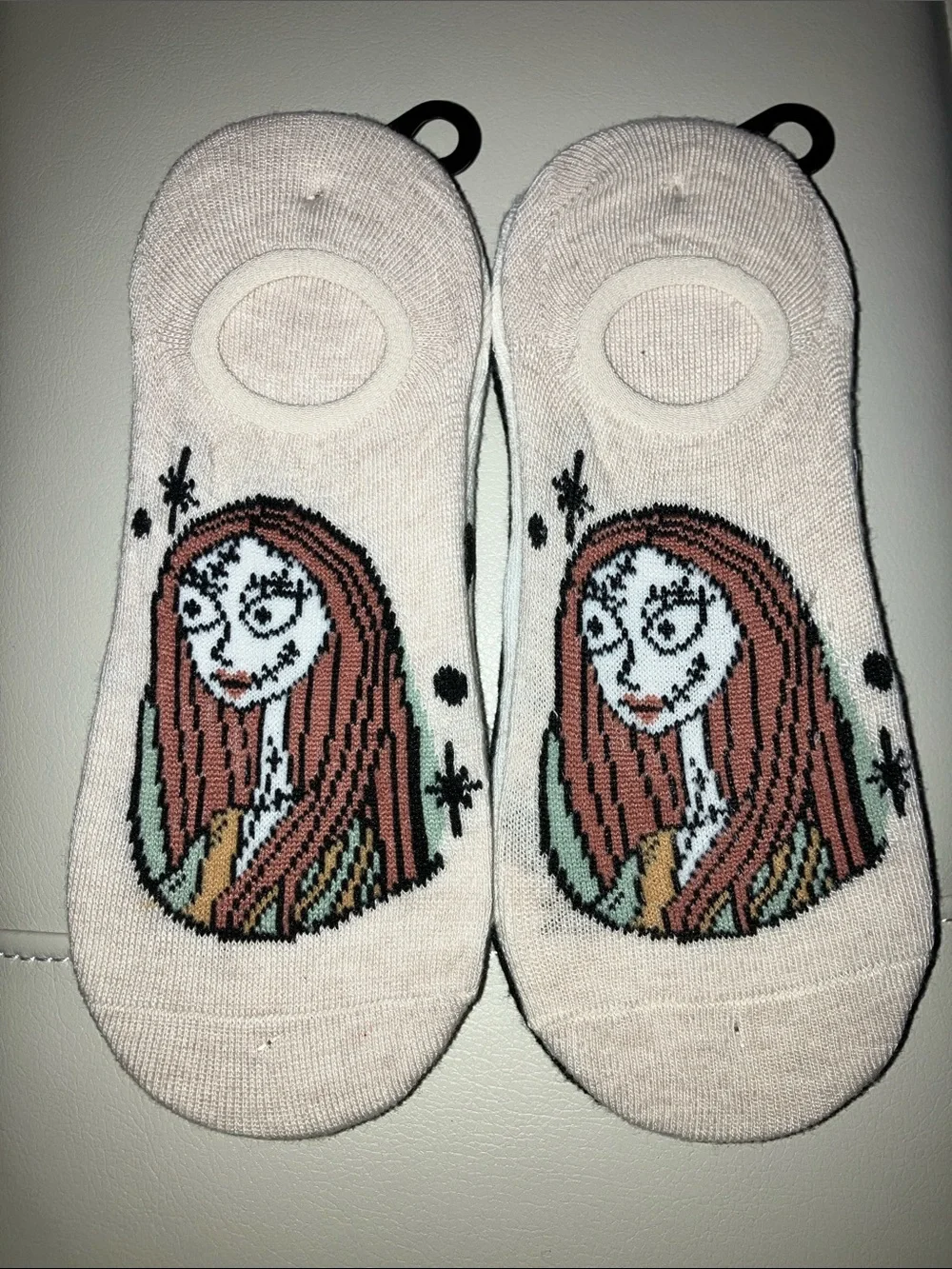 Disney The Nightmare Before Christmas Black, White & Coral No-Show Socks 6 Pr.